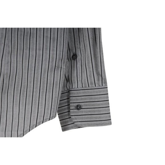 Dolce & Gabbana Mens Martini Striped Button Down Shirt Size 17 / 43 Gray Black - Picture 5 of 7